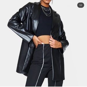 black leather blazer